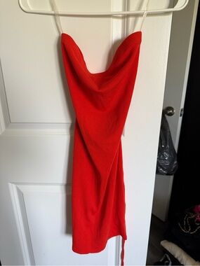 Revamped Red Strapless Mini Dress